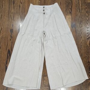 Sienna Sky Cream Knitwear Cropped Wide Leg Pant Women's Size Medium